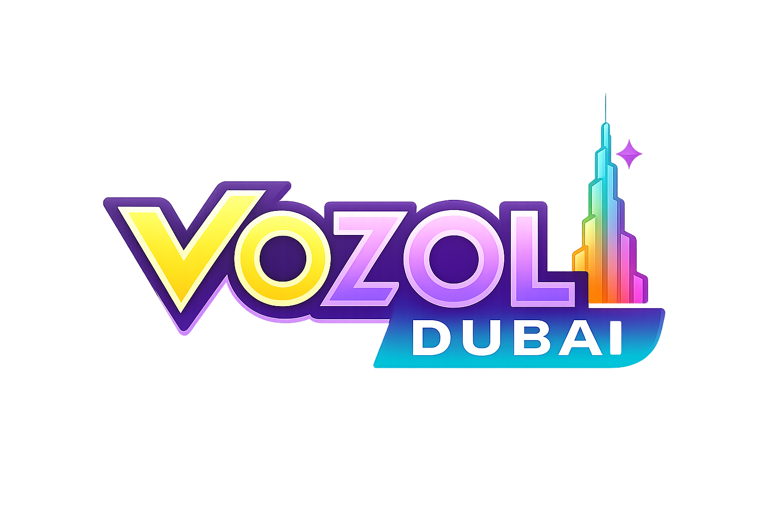 Vozol Dubai vape shop logo with Burj Khalifa symbol